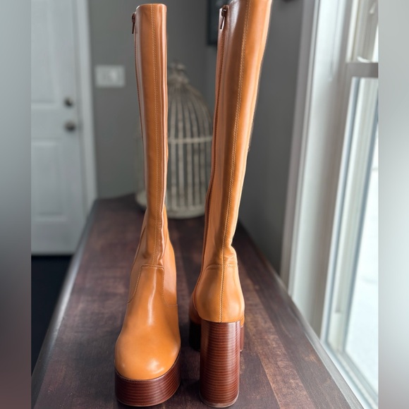 Jeffrey Campbell Timewarp Platform Heeled Boots- Natural - Picture 12 of 17